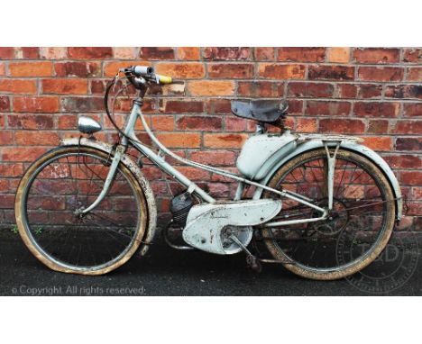 A vintage Mobylette moped, c1956, probably 50cc, in original unrestored condition (There is no paper work with this moped) (a