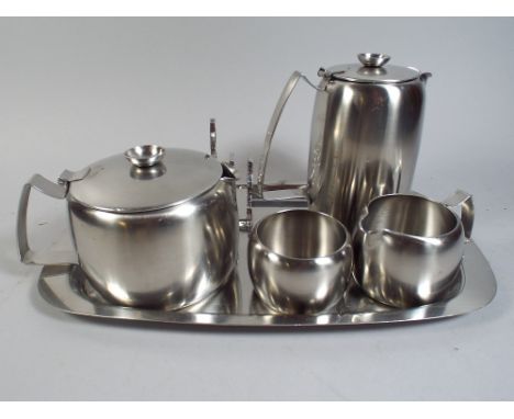 An Old Hall Tea Set Tray and Chrome Toast Rack. 