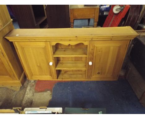 A Pine Wall Hanging Shelf / Cupboard Unit.