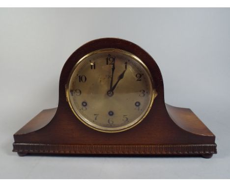 An Oak Westminster Chime Mantle Clock. 