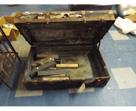 A Neverbreak Trunk Containing Approximately 11 Pianola Rolls.  