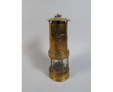 A Brass Lancaster Steam Collieries Miners Lamp. 