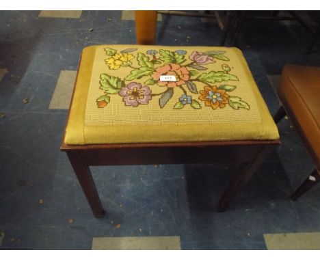 A Tapestry Stop Top Piano Stool.