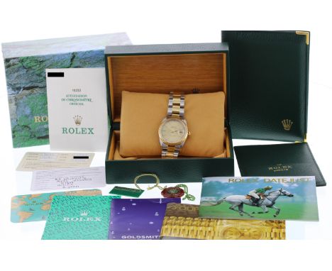 Rolex Oyster Perpetual Datejust gold and stainless steel gentleman's bracelet watch, ref. 16233, circa 1997, serial no. U55xx