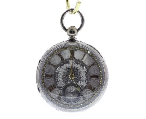 Victorian silver fusee lever pocket watch, London 1870, signed W. Craig, Haltwhistle, no. 9247, with dust cover, silvered dia