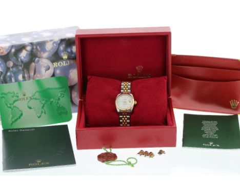 Rolex Oyster Perpetual Datejust gold and stainless steel lady's bracelet watch, ref. 179173, circa 2003, serial no. F711xxx, 