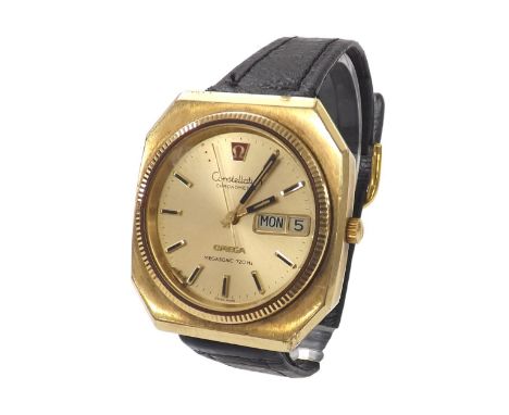 Omega Constellation Chronometer Megasonic 720Hz gold plated and stainless steel gentleman's wristwatch, ref. CD 198 0039, cir