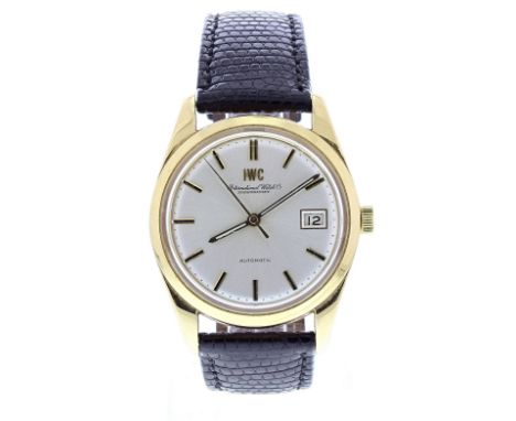 IWC (International Watch Co.) 18k automatic gentleman's wristwatch, ref. 817A, circular silvered dial with applied baton mark