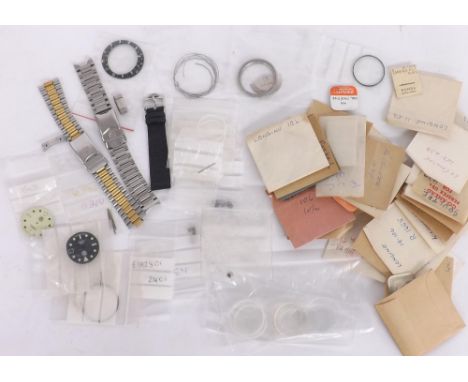 Small quantity of wristwatch parts to include Longines, LeCoultre, IWC, Zenith; together with a selection of Tag Heuer wristw