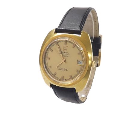 Omega Geneve Chronometer Electronic f300Hz gold plated and stainless steel gentleman's wristwatch, ref. 198.030, circa 1972, 