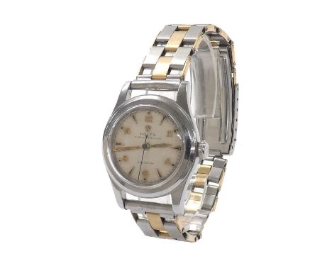 Rolex Oyster mid-size stainless steel gentleman's bracelet watch, ref. 3980, circa 1940s, serial no. 22xxxx, silvered dial ma