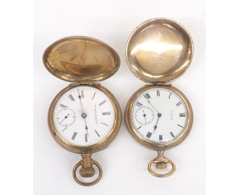 Elgin Watch Co. gold plated lever hunter pocket watch, signed 7 jewel movement, no. 17088753 with compensated balance and reg