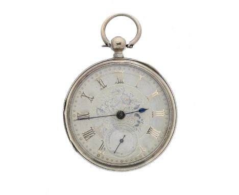 Victorian silver fusee lever pocket watch, London 1888, the movement signed William Watson, Fyvie, no. 16010, with engraved b