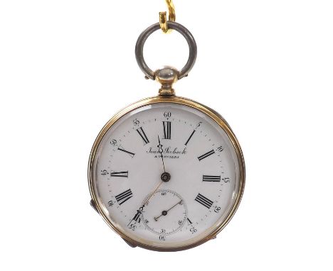 Jean Liebeck á Verviers silver and gold plated cylinder engine turned pocket watch, unsigned gilt frosted movement with gilt 