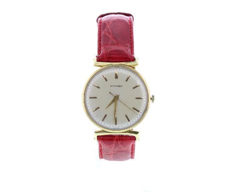 Eterna 18k gentleman's wristwatch, circa 1960s, circular dial with applied baton markers, dauphine hands and centre seconds, 