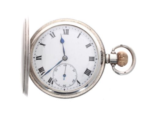 Rolex silver lever hunter pocket watch, Birmingham 1915, signed lever movement, the dial with Roman numerals, blued steel spa