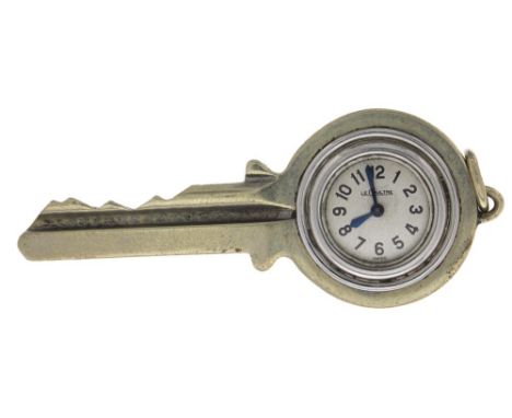 Novelty Jaeger LeCoultre key pendant watch, silvered dial with Arabic numerals, reverse wind and set, 62mm (at fault)
