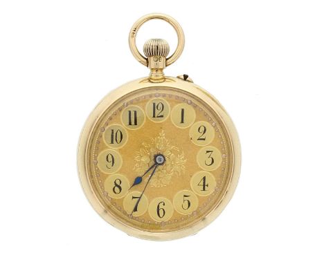 Victorian 18ct lever fob watch, London 1886, three-quarter plate movement signed Depree, Raeburn &amp; Young, Exeter, no. 481