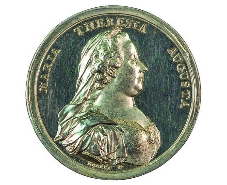 Insieme di due medaglie 1770 per la nuova regolamentazione dei dazi e delle dogane a Mantova una in argento e una in bronzo, 