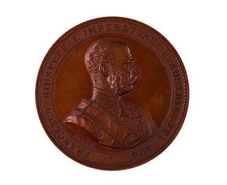 Medaglia 1882 per il 500° anniversario di appartenenza di Trieste all’Austria bronzo, incisore del conio “LEISEK“ (Friedrich 