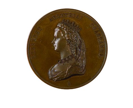 Insieme di due medaglie per l’incoronazione d’Ungheria della coppia imperiale in data 8 giugno 1867 medaglia con l’effigie de