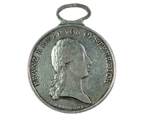 Insieme di due medaglie d’argento al valore II Emissione Francesco II, 1792 – 1804, incisore del conio “I. N. WIRT” (Johann N
