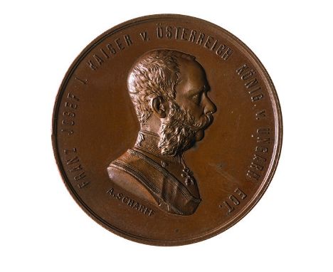 Insieme di nove medaglie 1873 per l’Esposizione Universale di Vienna cinque medaglie per l’Esposizione Universale, in bronzo,