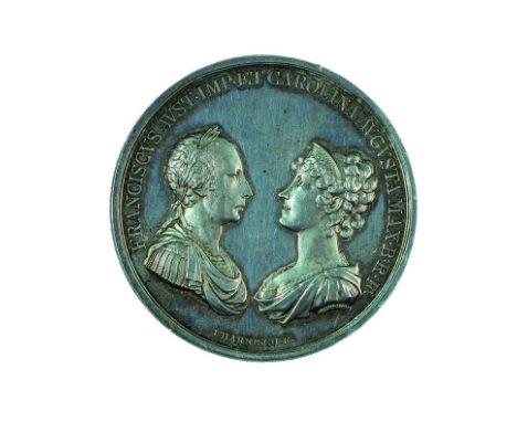 Medaglia 1816 per il quarto matrimonio dell’Imperatore con Carolina Augusta, figlia di Massimiliano I Giuseppe di Baviera arg