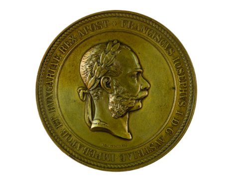  Insieme di due medaglie medaglia per la visita al Santo Sepolcro a Gerusalemme il 9 novembre 1869, bronzo, incisore del coni
