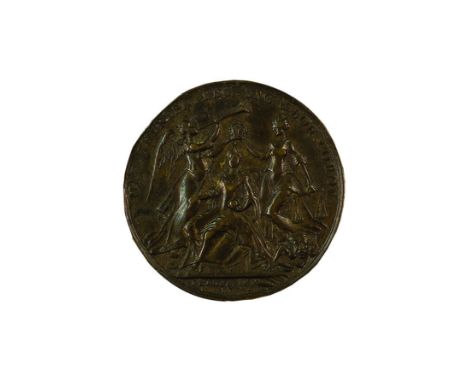 Insieme di quattro medaglie satiriche due medaglie 1742 relative alla Prammatica Sanzione, bronzo e bronzo argentato, minimi 