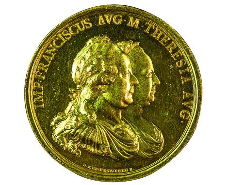 Medaglia 1762 per la costituzione del “Milit€rgrenze” in Transilvania bronzo dorato del diametro di mm. 59, incisore del coni
