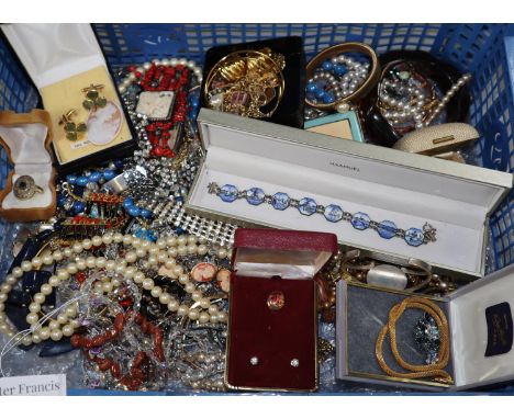 A collection of costume jewellery including a watch ring, beads etc.(B.P. 21% + VAT) 