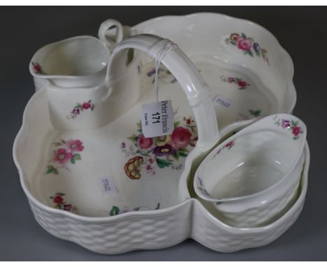 Coalport bone china strawberry tray with cream jug and sucrier.  (B.P. 21% + VAT) 