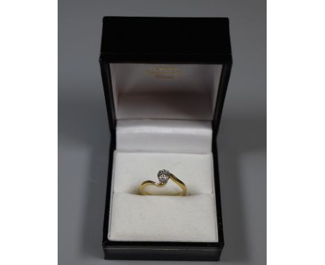 18ct gold diamond solitaire ring.  Ring size K&amp;1/2.  Approx weight 2.7g.  (B.P. 21% + VAT) 