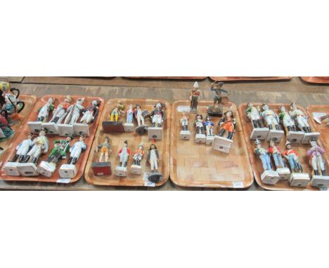 Collection of ceramic military figures and soldiers to include: Alfretto Porcelain Officer Dorse grenadiers, Officier des Cha