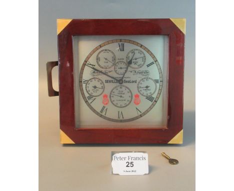Sewills Sealord mahogany cased and brass mounted ships chronometer with brass recessed handles. With key. (B.P. 21% + VAT) Ba