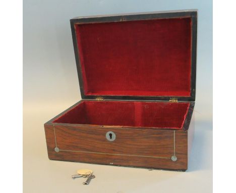 19th century rosewood and mother of pearl inlaid ladies work box.(B.P. 21% + VAT) 