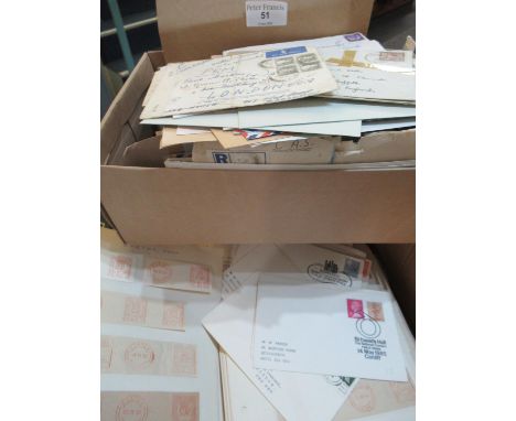 Large box of covers with slogan cancels and 2 files of meter marks and box of covers with field post office cancels. (B.P. 21