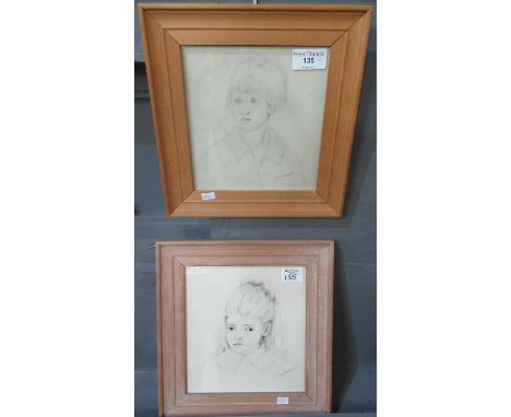 Vera Bassett (Welsh,1912-1997, born Pontarddulais), 'Drawing of a Child', pencil sketch, signed, bearing United Society of Ar