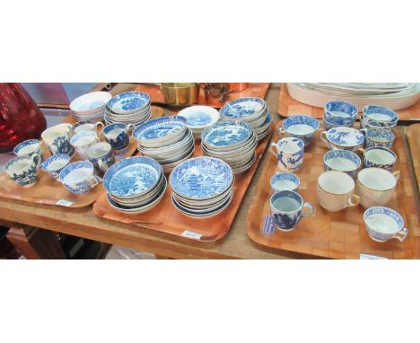 Three trays of 19th century Spode etc. to include: various teacups and coffee cups and tea bowls from the Audrey White Collec