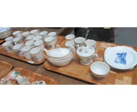 Two trays of porcelain, many having come from the Audrey White Collection, to include: small bowl labelled underneath 'Z Fact