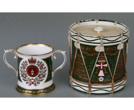 A Spode Green Howard Regiment limited edition loving mug, numbered 76/300; together with a Green Howard Regiment ice bucket f