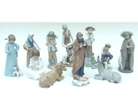 A quantity of Nao figures to include Joseph, Baby Jesus, a Donkey, Goose Girl and others (12).Condition ReportGlued repair to