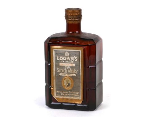 An unopened bottle of Logan's Extra Age Superb Old Scotch Whisky, King's Special.