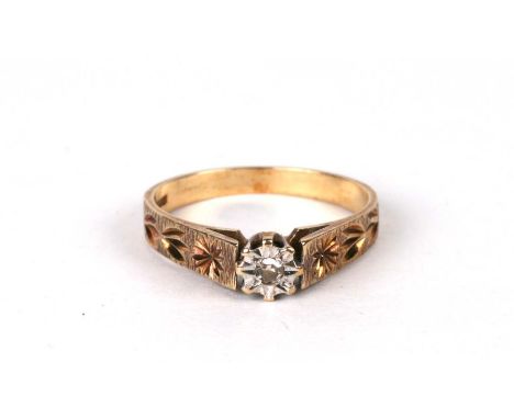 A 9ct gold diamond solitaire ring, approx UK size 'R', 2.6g.