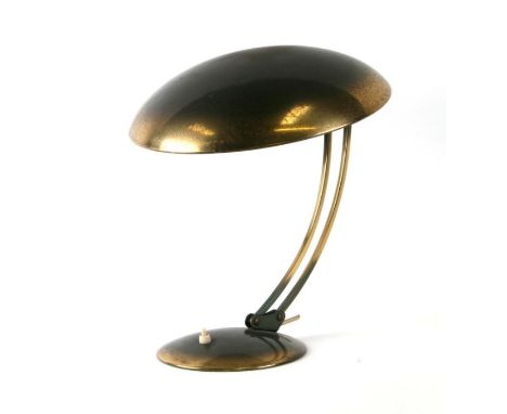 A mid 20th century brassed desk lamp, 40cms high.