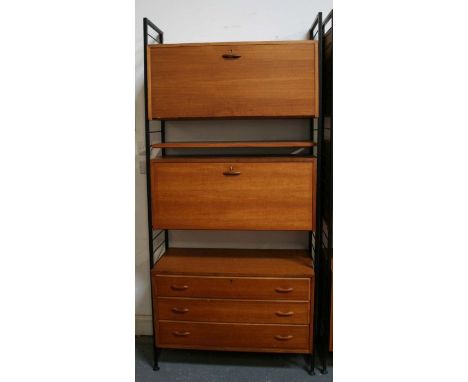 A mid 20th century Ladderax teak modular shelving unit. 94cm wideCondition ReportMissing one shelf support, minor nicks and s