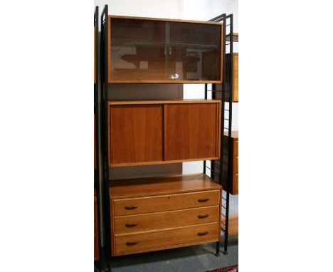 A mid 20th century Ladderax teak modular shelving unit. 94cm wideCondition ReportMissing one shelf support, minor nicks and s