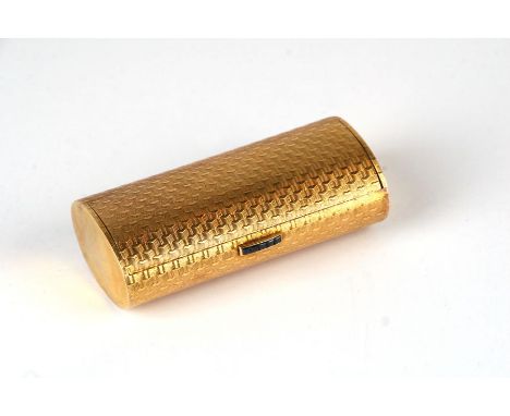 An 18ct gold cigarette case with square cut sapphire push catch, retailed by Garrard &amp; Co., with original receipt dated 1