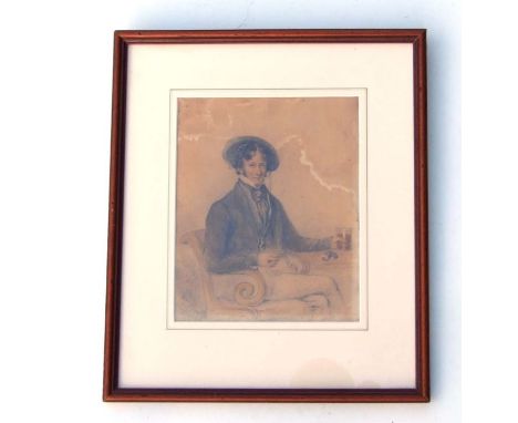 William Moore (British 1790-1851) - Portrait of a Seated Gentleman - pencil and watercolour, signed lower right, framed &amp;
